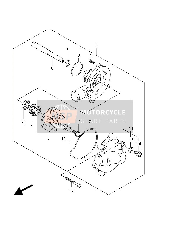 Suzuki GSX-R1000 2012 Water Pump for a 2012 Suzuki GSX-R1000