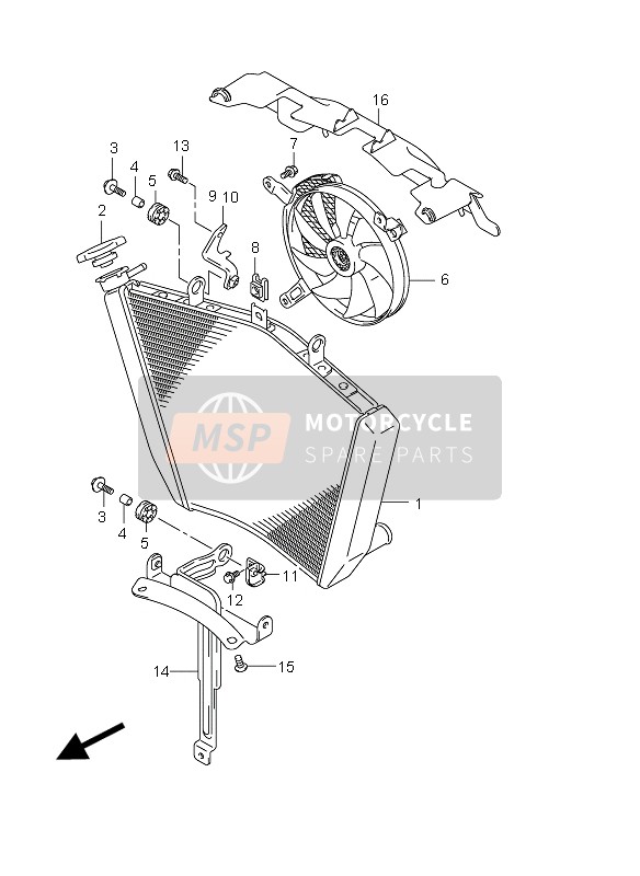 Suzuki GSX-R1000 2012 Radiateur pour un 2012 Suzuki GSX-R1000