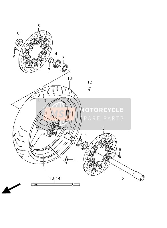 Suzuki GSX-R1000 2012 Front Wheel for a 2012 Suzuki GSX-R1000