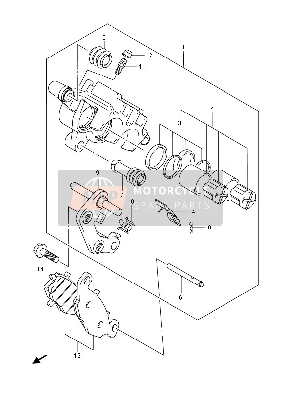 Suzuki C800 (VL800) INTRUDER 2013 Front Caliper for a 2013 Suzuki C800 (VL800) INTRUDER