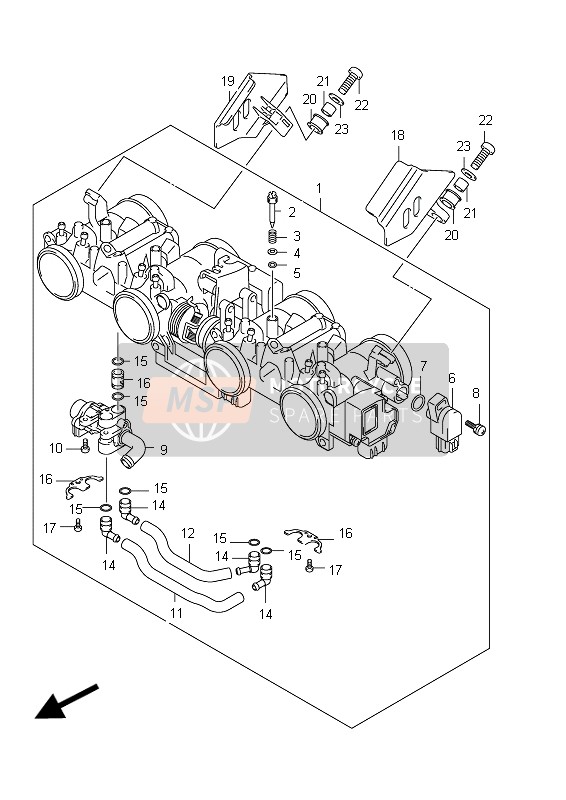 Suzuki GSF1250SA BANDIT 2012 Cuerpo del acelerador para un 2012 Suzuki GSF1250SA BANDIT