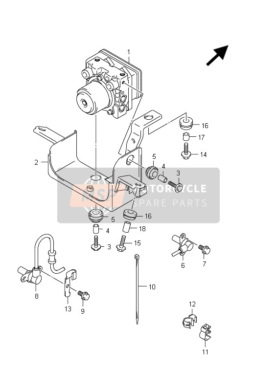 Suzuki GSF1250SA BANDIT 2012 Unità idraulica per un 2012 Suzuki GSF1250SA BANDIT