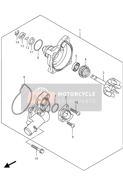 Suzuki C1500(B) (VL1500) INTRUDER 2013 Water Pump for a 2013 Suzuki C1500(B) (VL1500) INTRUDER