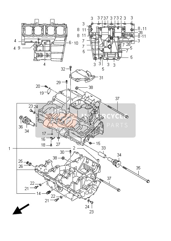 Suzuki GSX650F(A) 2012 Carter per un 2012 Suzuki GSX650F(A)