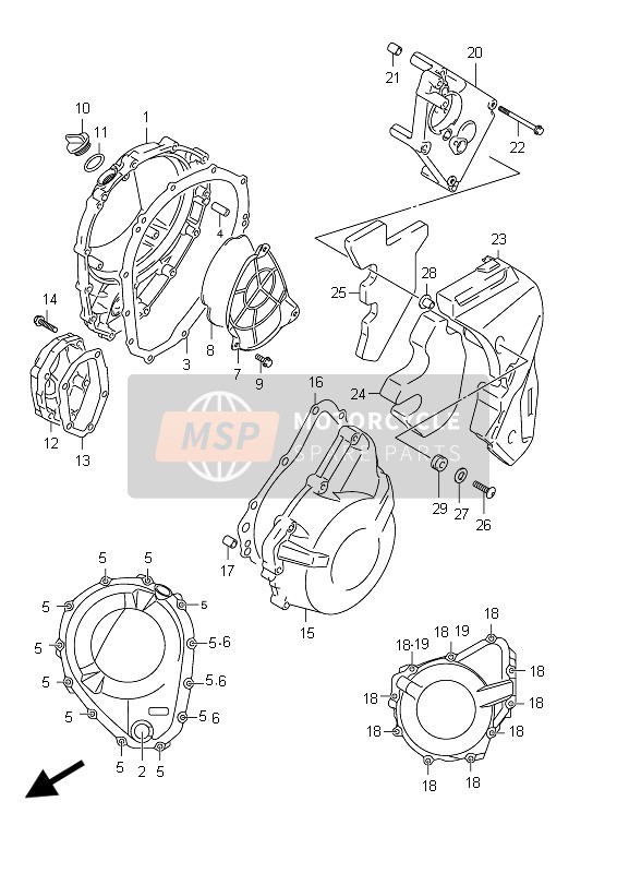 Suzuki GSX650F(A) 2012 Couvercle de carter pour un 2012 Suzuki GSX650F(A)