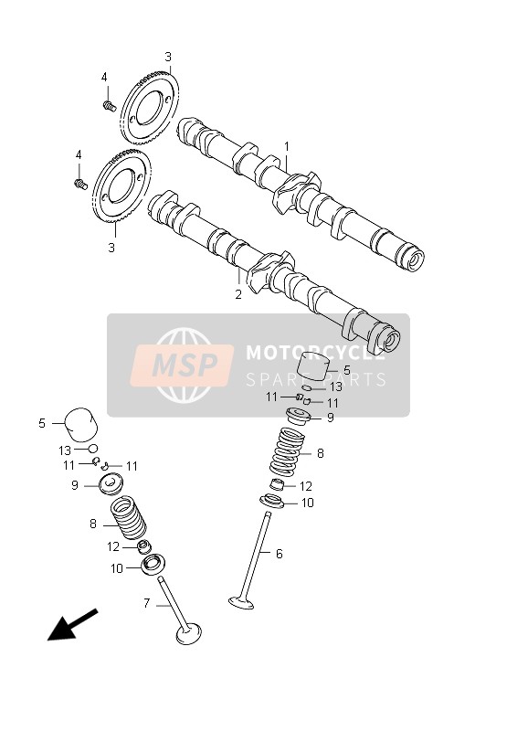 Suzuki GSX650F(A) 2012 Albero a camme & Valvola per un 2012 Suzuki GSX650F(A)