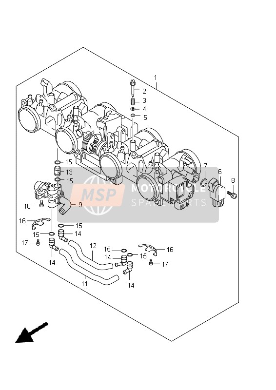 Suzuki GSX650F(A) 2012 Corpo farfallato per un 2012 Suzuki GSX650F(A)