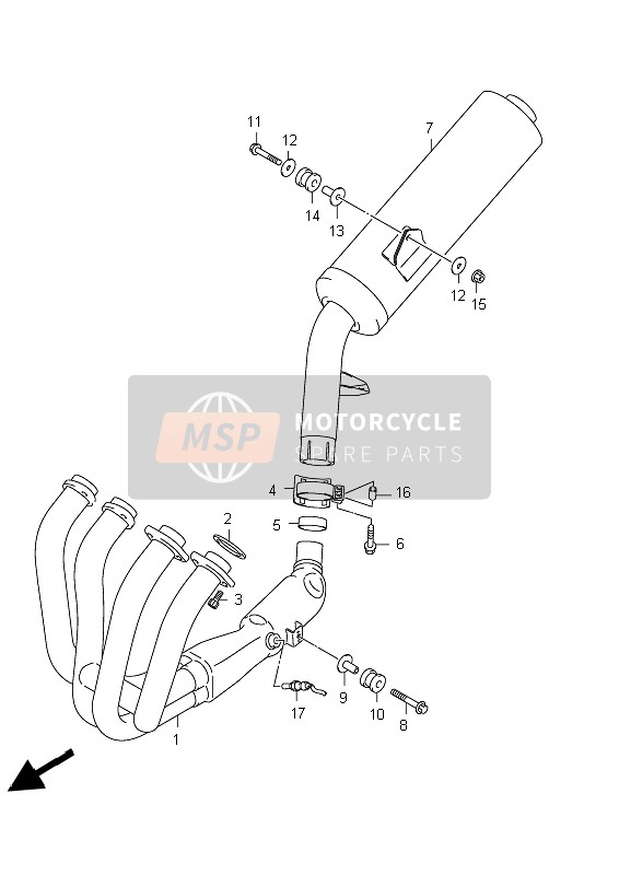 Suzuki GSX650F(A) 2012 Muffler for a 2012 Suzuki GSX650F(A)