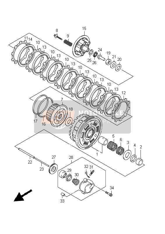 Suzuki GSX650F(A) 2012 Embrayage pour un 2012 Suzuki GSX650F(A)