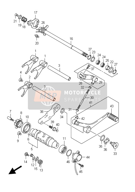 Suzuki GSX650F(A) 2012 Changement de vitesse pour un 2012 Suzuki GSX650F(A)