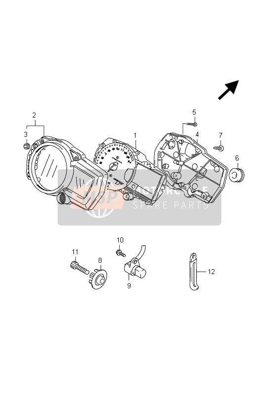 Suzuki GSX650F(A) 2012 Speedometer (GSX650FU E24) for a 2012 Suzuki GSX650F(A)