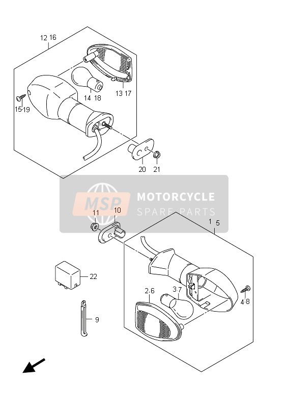 Suzuki GSX650F(A) 2012 BLINKER für ein 2012 Suzuki GSX650F(A)