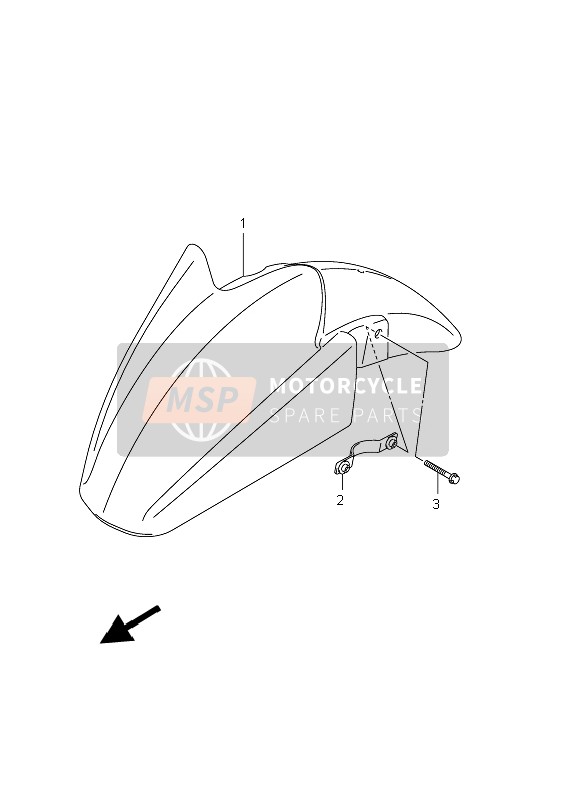 Suzuki GSX650F(A) 2012 VORDERER KOTFLÜGEL (GSX650FU E24) für ein 2012 Suzuki GSX650F(A)