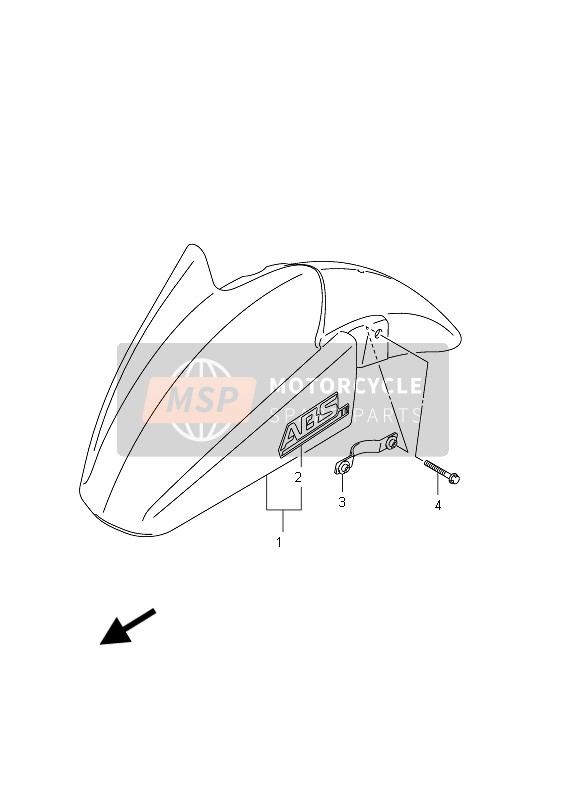 Suzuki GSX650F(A) 2012 Front Fender (GSX650FUA E21) for a 2012 Suzuki GSX650F(A)