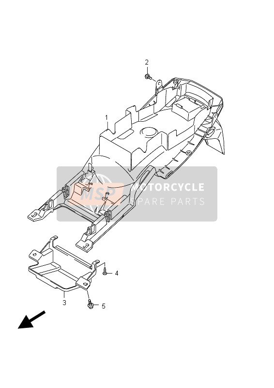 Suzuki GSX650F(A) 2012 Parafango posteriore (GSX650F E21) per un 2012 Suzuki GSX650F(A)