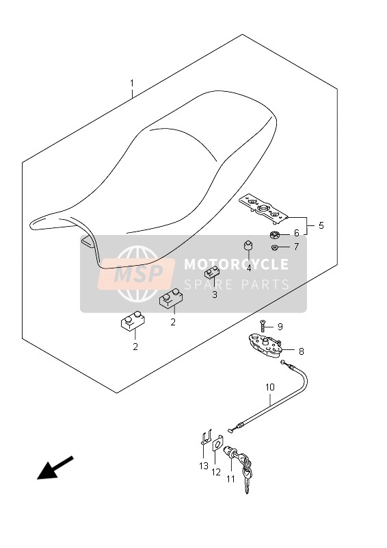 Suzuki GSX650F(A) 2012 Posto A Sedere per un 2012 Suzuki GSX650F(A)