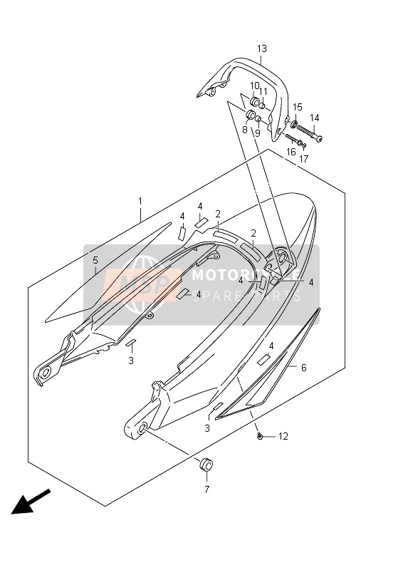 6816517H30KGL, Tape, Seat Tail Cover Rh, Suzuki, 0