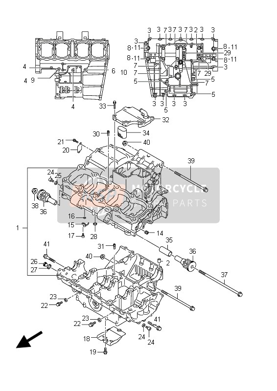 Suzuki GSX1250FA 2012 KURBELGEHÄUSE für ein 2012 Suzuki GSX1250FA