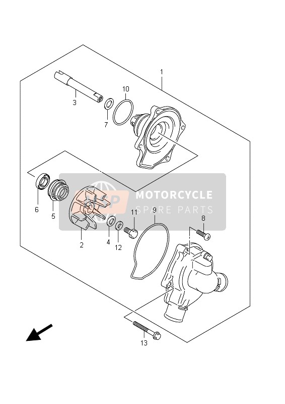 Suzuki GSX1250FA 2012 Pompe à eau pour un 2012 Suzuki GSX1250FA