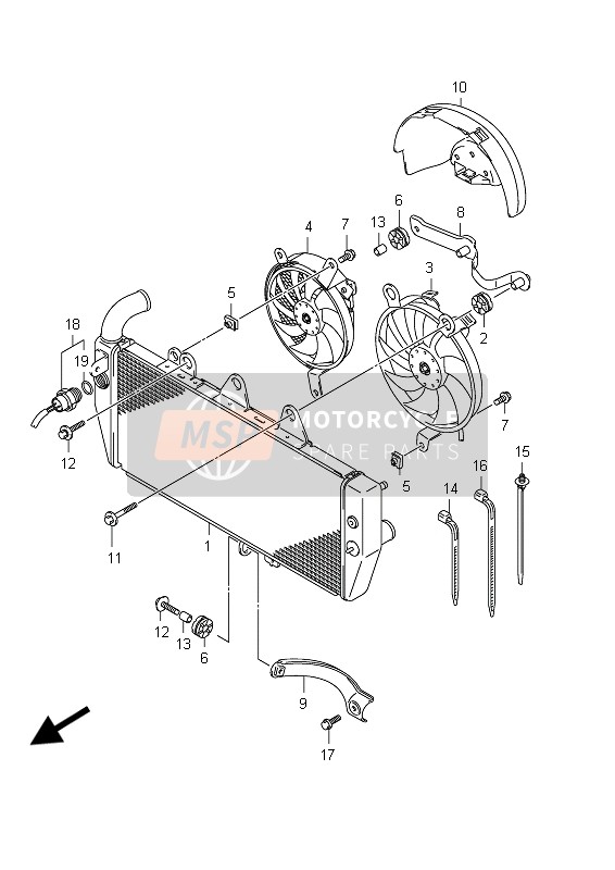 Suzuki GSX1250FA 2012 Radiateur pour un 2012 Suzuki GSX1250FA