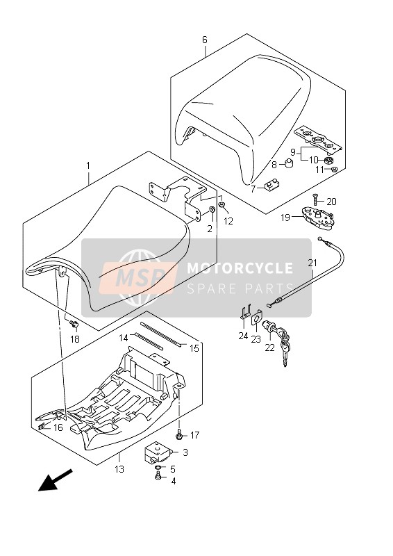 Suzuki GSX1250FA 2012 Posto A Sedere per un 2012 Suzuki GSX1250FA