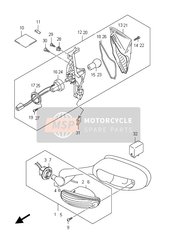 Suzuki GSX-R600 2012 Lampe de clignotant pour un 2012 Suzuki GSX-R600