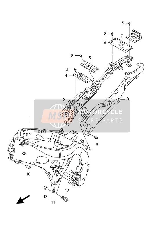 Suzuki GSX-R600 2012 Frame (GSX-R600 E24) for a 2012 Suzuki GSX-R600