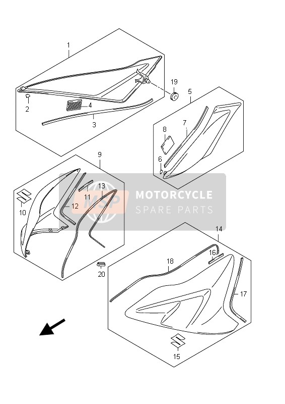 Suzuki GSX-R600 2012 TANKABDECKUNG (GSX-R600UE E21) für ein 2012 Suzuki GSX-R600