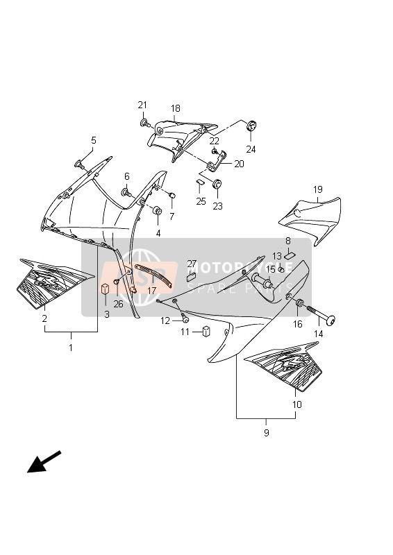 Carenado lateral (GSX-R600UE E21:(JDT,YVB)