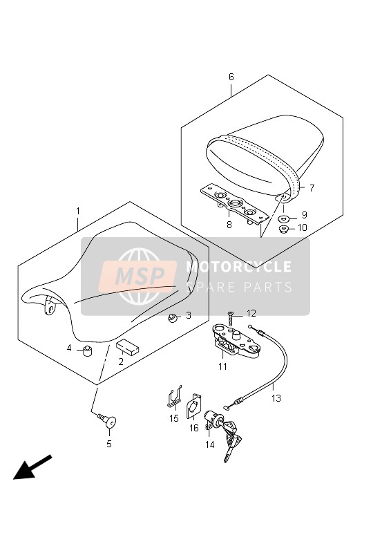 Suzuki GSX-R600 2012 Asiento para un 2012 Suzuki GSX-R600