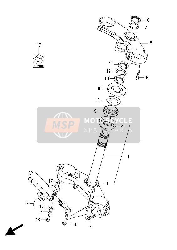 Suzuki GSX-R600 2012 Tige de direction pour un 2012 Suzuki GSX-R600