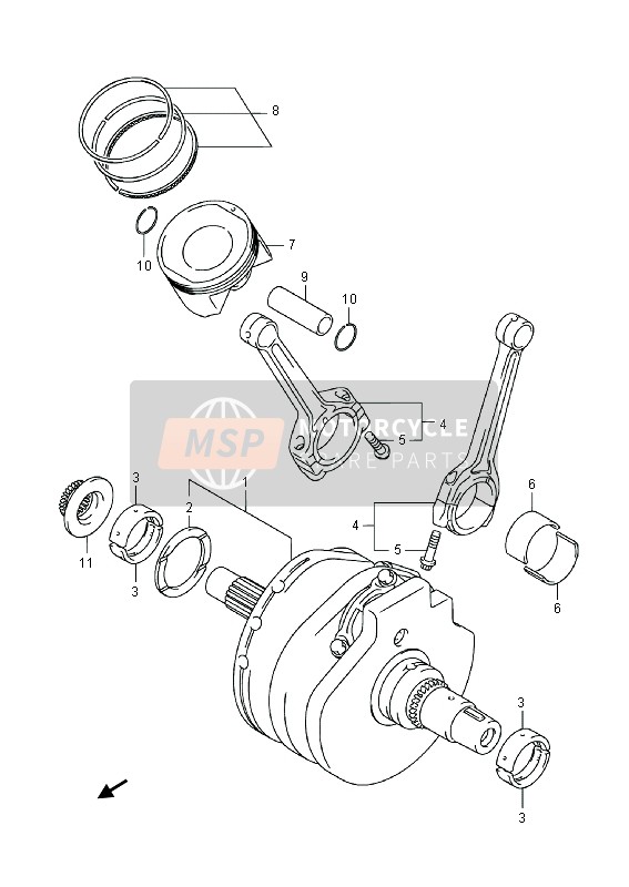 Suzuki C1500BT (VL1500) INTRUDER 2013 KURBELWELLE für ein 2013 Suzuki C1500BT (VL1500) INTRUDER