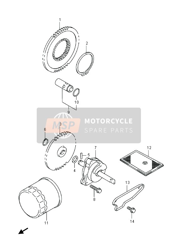 Suzuki C1500BT (VL1500) INTRUDER 2013 Pompa dell'olio per un 2013 Suzuki C1500BT (VL1500) INTRUDER