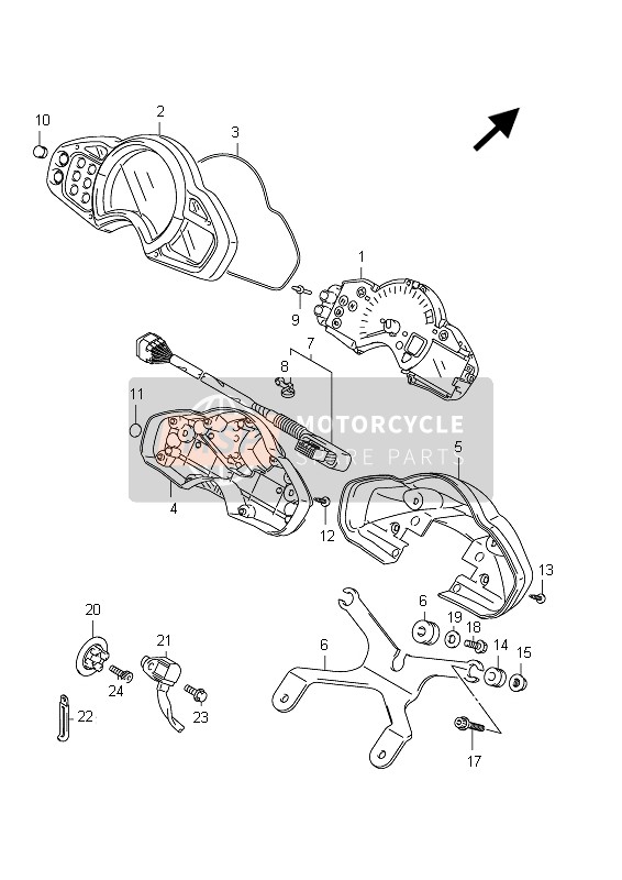 Suzuki SFV650(A) GLADIUS 2012 Velocímetro (SFV650 E24) para un 2012 Suzuki SFV650(A) GLADIUS