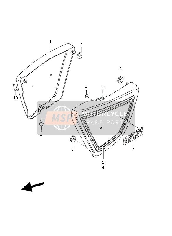 4721105301, Cover,Frame Lh, Suzuki, 1