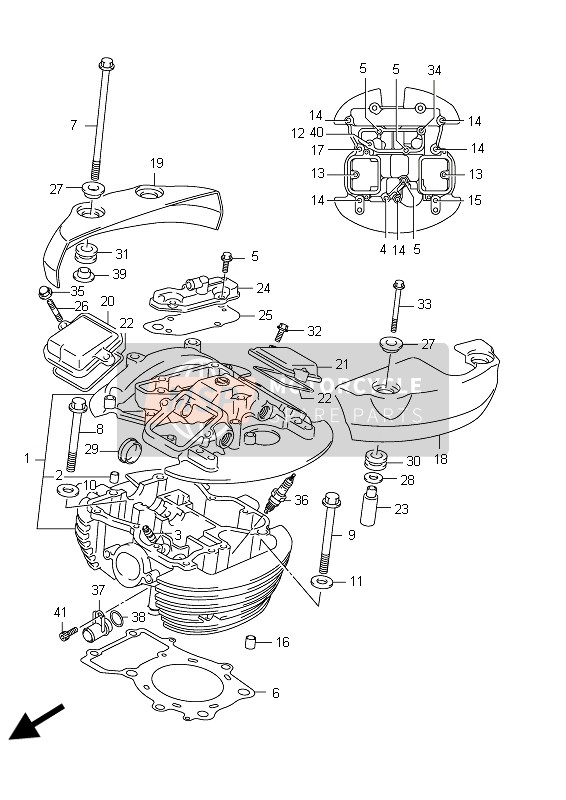 Suzuki C800 (VL800) INTRUDER 2012 Rear Cylinder Head for a 2012 Suzuki C800 (VL800) INTRUDER