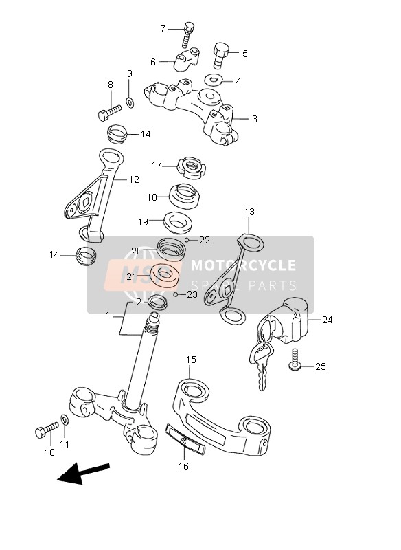 Suzuki GN125E 1996 Steering Stem for a 1996 Suzuki GN125E