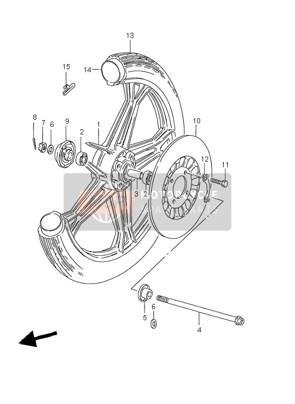 Suzuki GN125E 1996 Front Wheel for a 1996 Suzuki GN125E