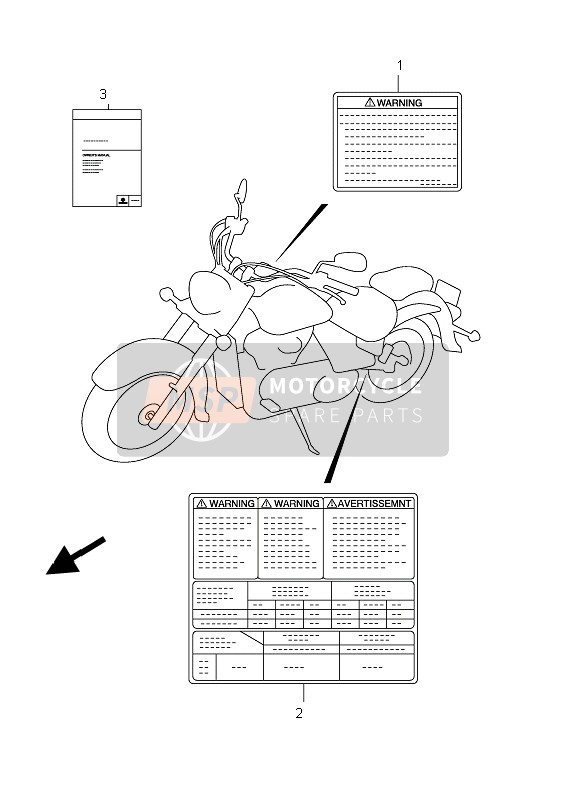 Suzuki C800 (VL800) INTRUDER 2012 Label (VL800C E24) for a 2012 Suzuki C800 (VL800) INTRUDER