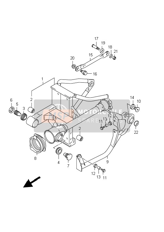 Suzuki C800 (VL800) INTRUDER 2012 Rear Swing Arm for a 2012 Suzuki C800 (VL800) INTRUDER