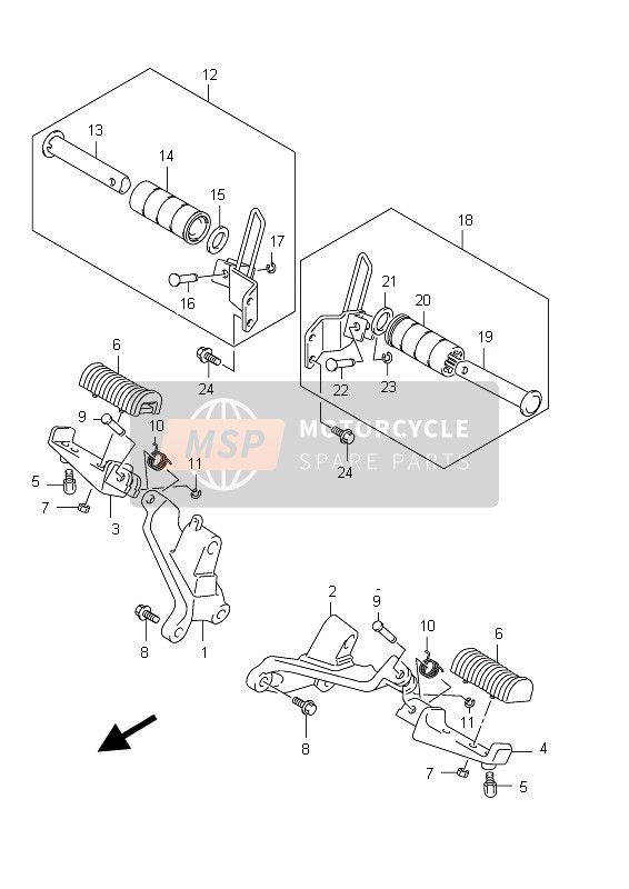 Suzuki VZ800 INTRUDER 2012 Footrest for a 2012 Suzuki VZ800 INTRUDER