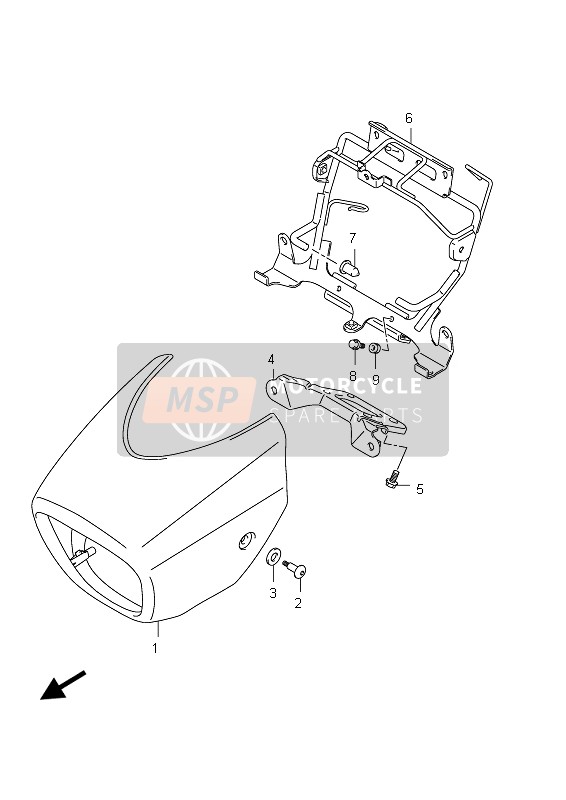 Suzuki VZ800 INTRUDER 2012 Copertura del faro per un 2012 Suzuki VZ800 INTRUDER