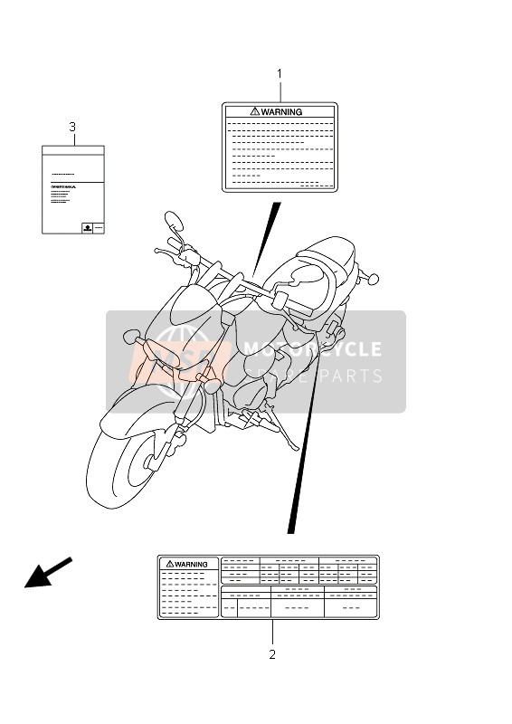 Suzuki VZ800 INTRUDER 2012 Label (VZ800 E02) for a 2012 Suzuki VZ800 INTRUDER