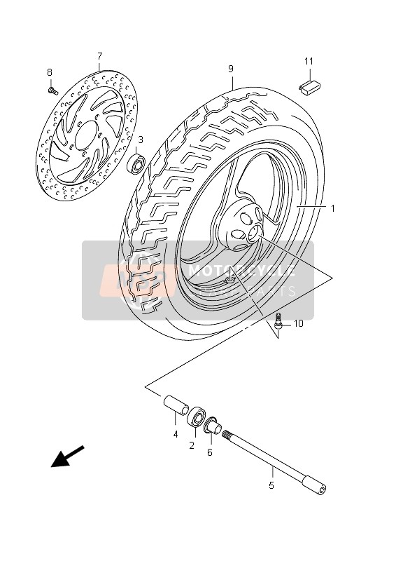 Suzuki VZ800 INTRUDER 2012 Front Wheel for a 2012 Suzuki VZ800 INTRUDER