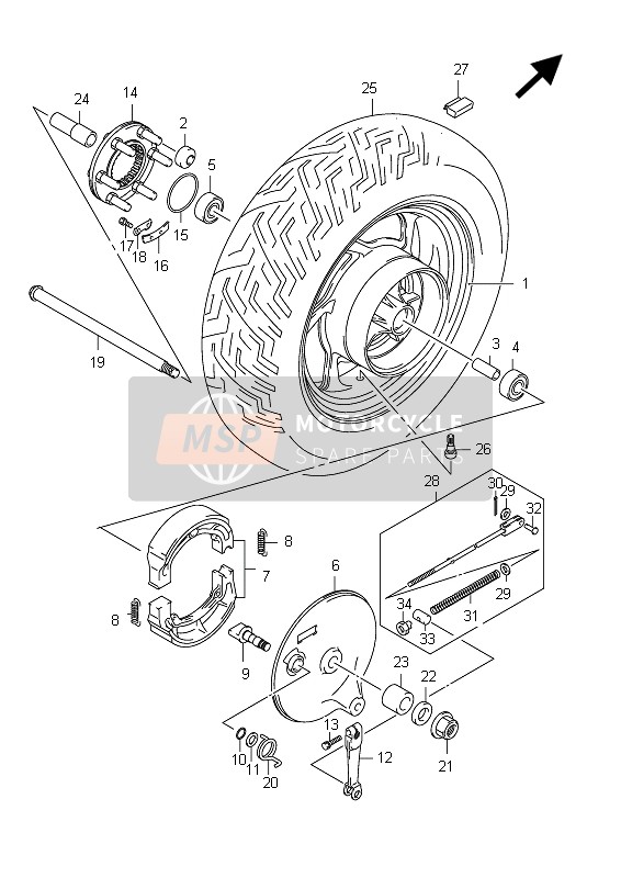 Suzuki VZ800 INTRUDER 2012 Rear Wheel for a 2012 Suzuki VZ800 INTRUDER