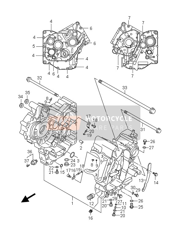 Suzuki DL650 V-STROM 2006 Crankcase for a 2006 Suzuki DL650 V-STROM