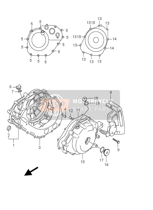 Suzuki DL650 V-STROM 2006 Coperchio del carter per un 2006 Suzuki DL650 V-STROM