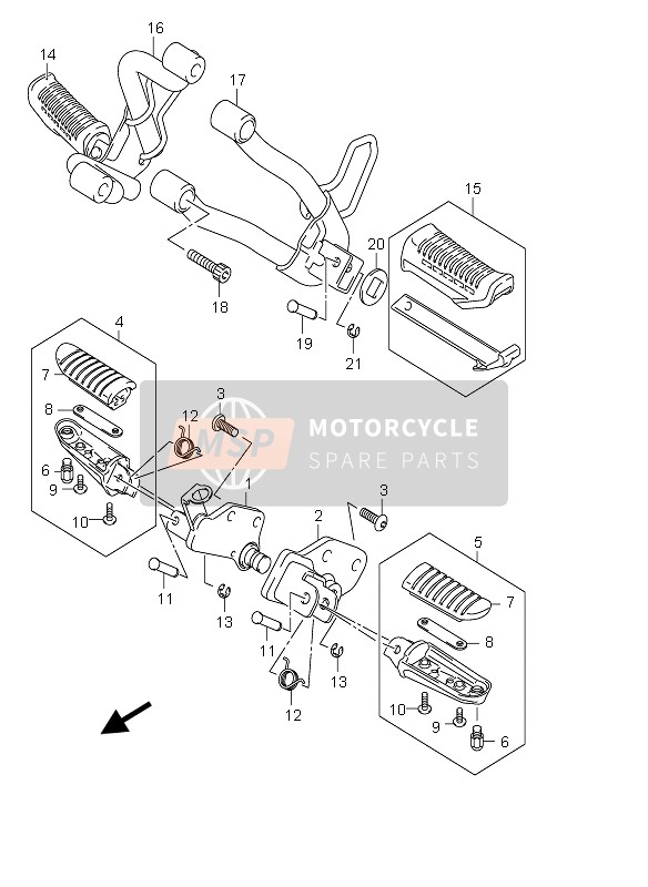 Suzuki DL650 V-STROM 2006 Reposapiés para un 2006 Suzuki DL650 V-STROM