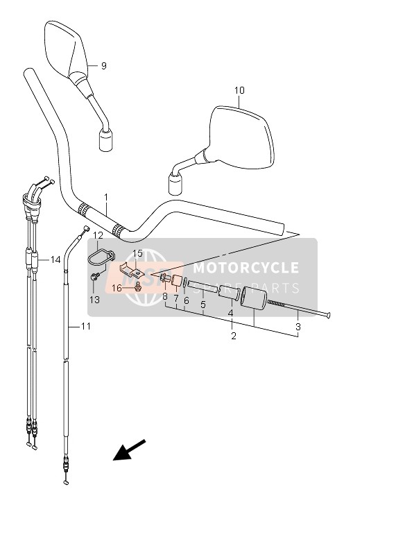 Suzuki DL650 V-STROM 2006 Manubrio per un 2006 Suzuki DL650 V-STROM