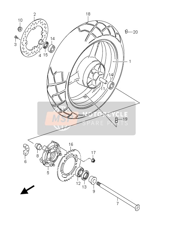 Suzuki DL650 V-STROM 2006 Rear Wheel for a 2006 Suzuki DL650 V-STROM